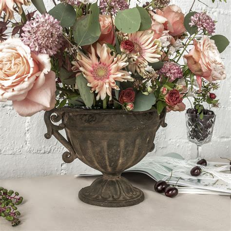 metal flower box vintage|metal containers for flower arrangements.